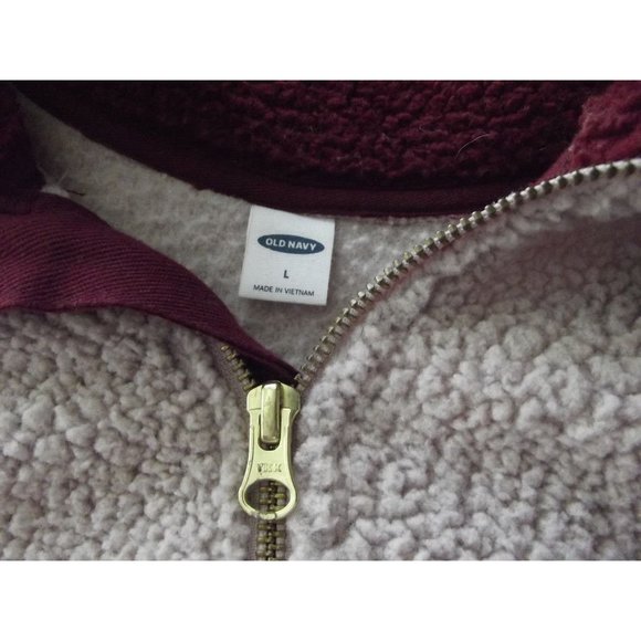 Old Navy 1/2-Zip Pullover Womens Large Sherpa Mauve Plum Pink jacket shirt - Picture 2 of 9